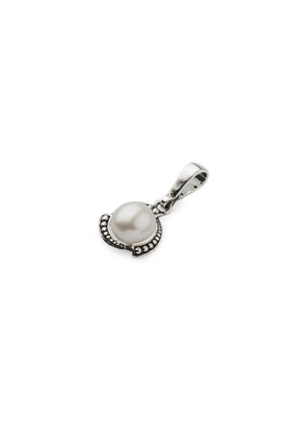 Polcarat Design - Wisiorek srebrny W 1883 perła. Materiał: srebrne. Kolor: srebrny. Kamień szlachetny: perła