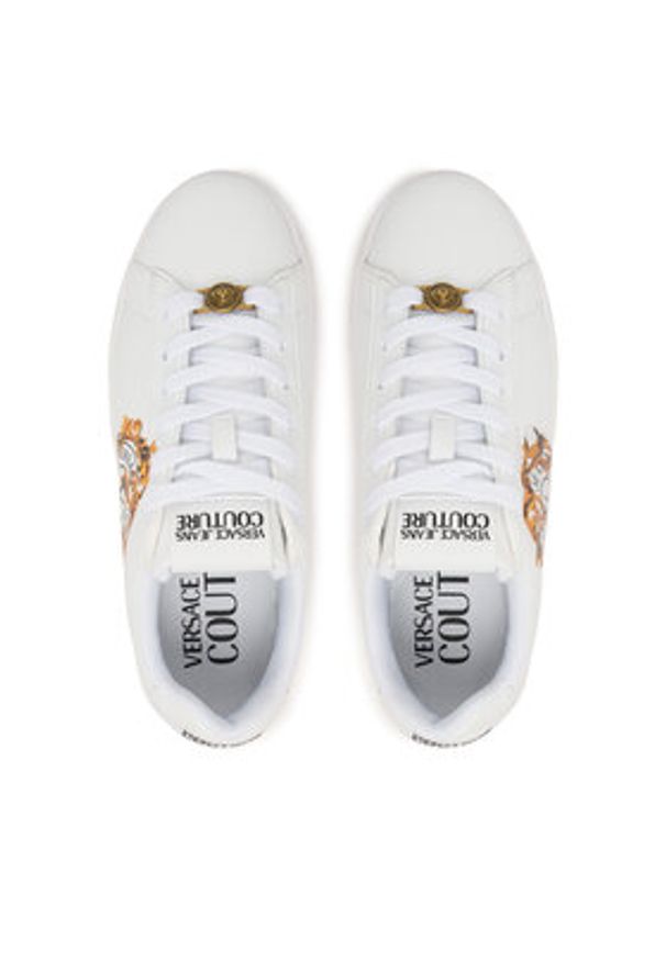 Versace Jeans Couture Sneakersy 79VA3SK3 Biały. Kolor: biały. Materiał: skóra