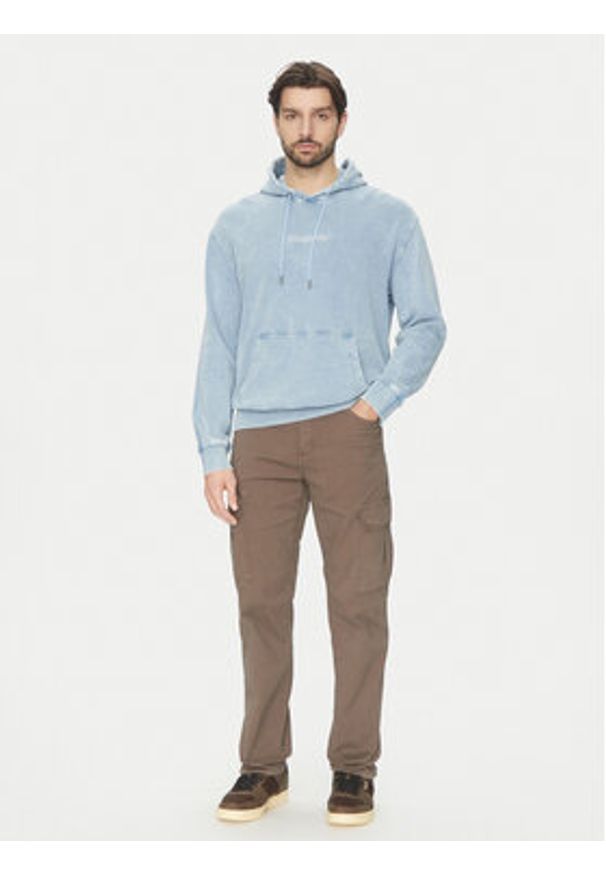 Guess Jeans Bluza M5GQ23 KCTJ1 Błękitny Regular Fit. Kolor: niebieski. Materiał: bawełna