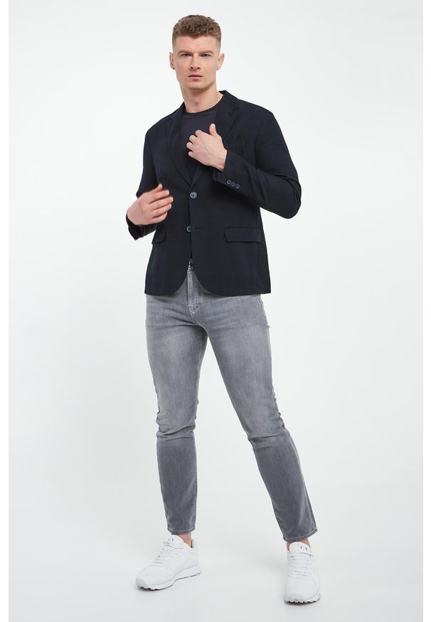 Armani Exchange - Marynarka męska jednorzędowa lniana ARMANI EXCHANGE. Materiał: len
