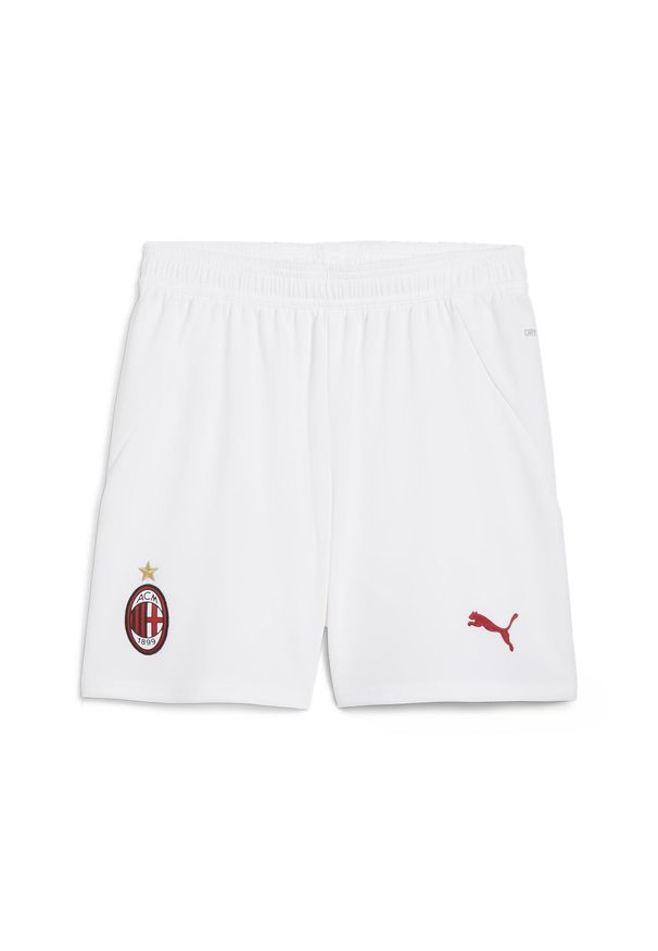 Puma - Młodzieżowe szorty AC Milan 24/25 PUMA White For All Time Red. Kolor: wielokolorowy, biały, czerwony. Sport: piłka nożna