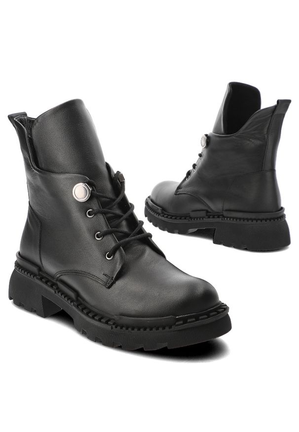 Czarne Botki Artiker Wygodne Obuwie Damskie. Kolor: czarny. Materiał: materiał. Szerokość cholewki: normalna. Styl: elegancki, klasyczny