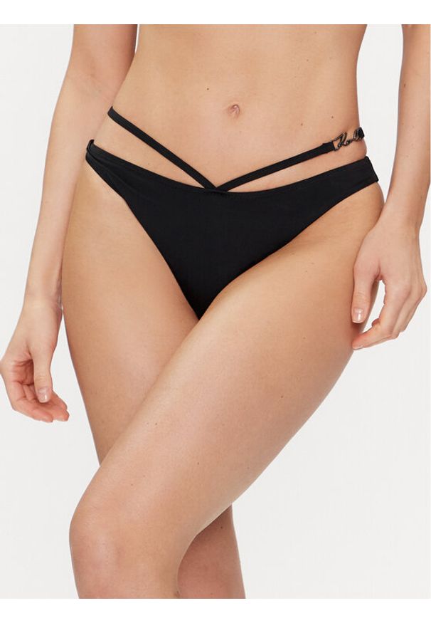 Karl Lagerfeld - KARL LAGERFELD Dół od bikini 241W2202 Czarny. Kolor: czarny. Materiał: syntetyk