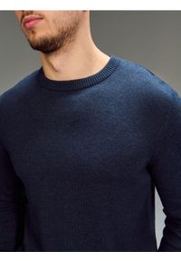 Sinsay - Bawełniany sweter basic - granatowy. Kolor: niebieski. Materiał: bawełna #1