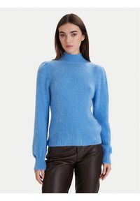 Morgan Golf 242-MLEONAR Niebieski Regular Fit. Typ kołnierza: golf. Kolor: niebieski. Materiał: syntetyk #1