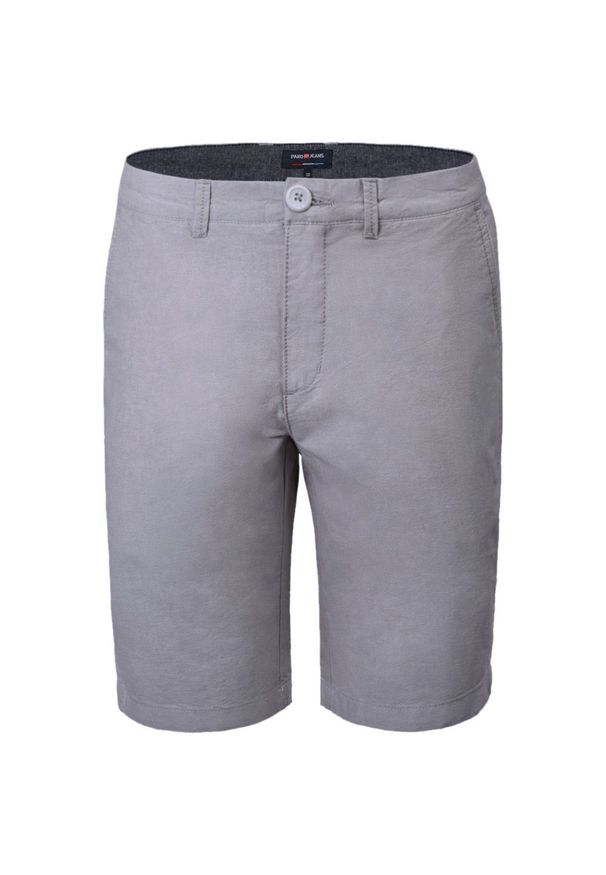 Bawełniane Męskie Krótkie Spodenki (Szorty) - Pako Jeans - Popielate. Kolor: szary. Materiał: bawełna. Długość: krótkie. Sezon: lato. Styl: klasyczny