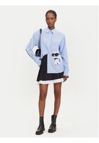 Karl Lagerfeld - KARL LAGERFELD Koszula A3W11029 Niebieski Regular Fit. Typ kołnierza: dekolt w karo. Kolor: niebieski. Materiał: bawełna #4