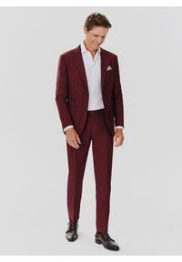 Pako Lorente - PAKO LORENTE – Spodnie garniturowe w kolorze burgundowym. Kolor: czerwony. Materiał: poliester, wełna. Styl: młodzieżowy, elegancki #6