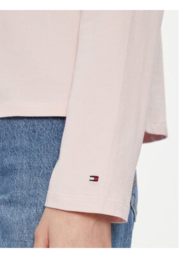 TOMMY HILFIGER - Tommy Hilfiger Bluzka Mini Corp Logo WW0WW39784 Różowy Relaxed Fit. Kolor: różowy. Materiał: bawełna