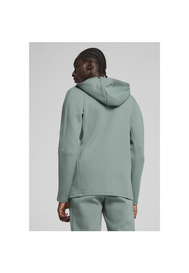 Puma - Męska rozpinana bluza z kapturem EVOSTRIPE PUMA Green Moon. Typ kołnierza: kaptur. Kolor: zielony