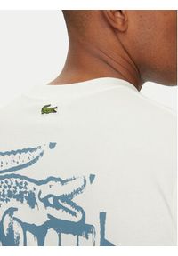 Lacoste T-Shirt TH0288 Écru Classic Fit. Materiał: bawełna #4