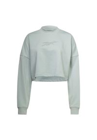 Damska dzianinowa bluza typu crew neck Reebok Studio Vector Knit Crew. Kolor: niebieski. Materiał: dzianina