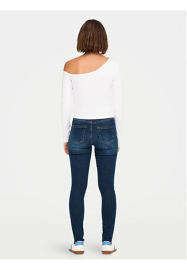 only - ONLY Bluzka Live Love 15344398 Biały Slim Fit. Kolor: biały. Materiał: bawełna