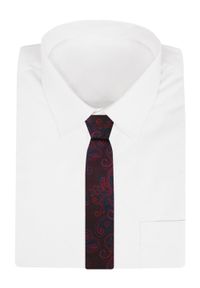 Krawat Męski - Angelo di Monti - Bordo, Duże Kwiaty. Kolor: czerwony. Materiał: tkanina. Wzór: kwiaty. Styl: elegancki, wizytowy #5