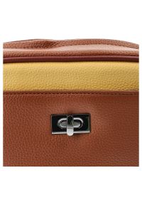 Brązowa Stylowa Torebka Damska Na Ramię Hispanitas. Kolor: brązowy. Wzór: kolorowy. Materiał: skórzane. Styl: elegancki. Rodzaj torebki: na ramię #4