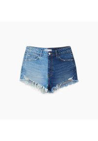 Cropp - Jeansowe szorty HIGH WAIST - Niebieski. Stan: podwyższony. Kolor: niebieski. Materiał: jeans #1