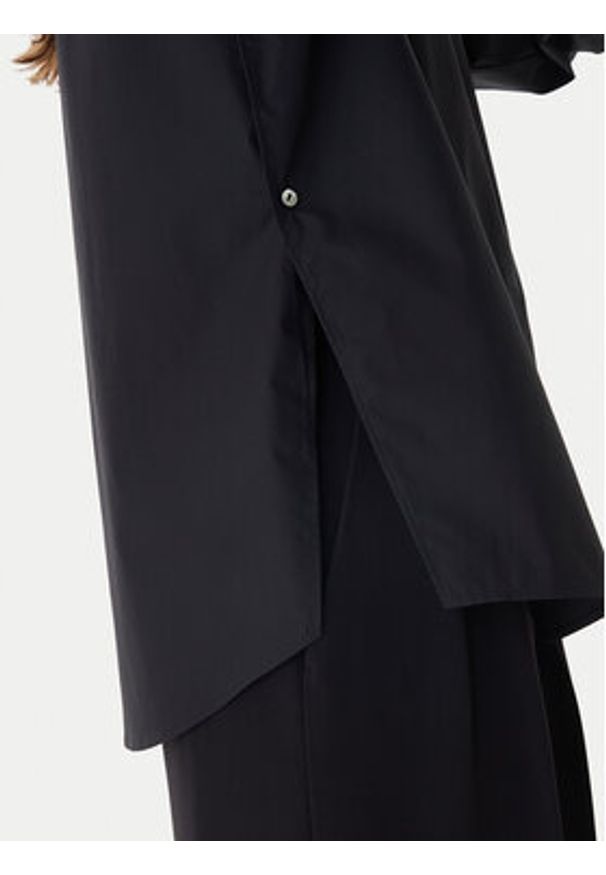 Karl Lagerfeld - KARL LAGERFELD Koszula B1W11012 Czarny Regular Fit. Typ kołnierza: dekolt w karo. Kolor: czarny. Materiał: bawełna