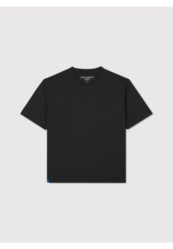 Pako Lorente - PAKO LORENTE - Czarny t-shirt oversize. Okazja: na co dzień. Kolor: czarny, brązowy, biały. Materiał: bawełna. Styl: casual