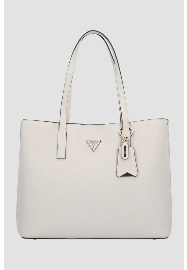 Guess - GUESS Biała damska torebka Girlfriend Tote. Kolor: biały. Styl: elegancki, casual
