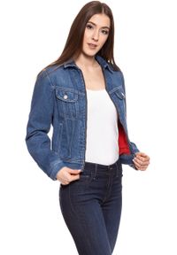 Lee - DAMSKA KURTKA JEANSOWA LEE ZIP CROPPED RIDER BELLEVILLE L54DGGMI. Materiał: jeans #5