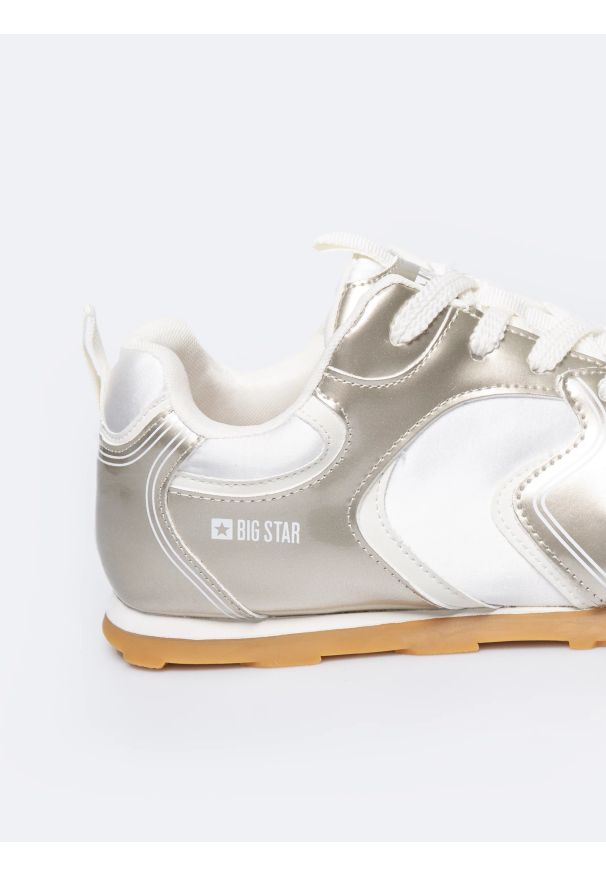 Big-Star - Sneakersy damskie srebrne RR274823 904. Okazja: na co dzień. Kolor: srebrny. Materiał: materiał, syntetyk, guma. Szerokość cholewki: normalna