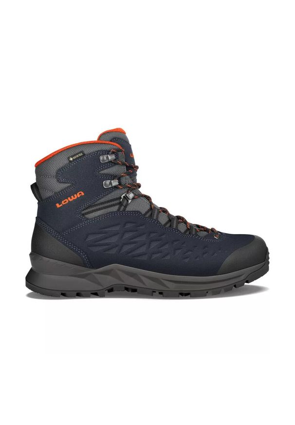 Buty trekkingowe męskie Lowa EXPLORER 2 GTX MID. Kolor: pomarańczowy, wielokolorowy, niebieski. Materiał: zamsz