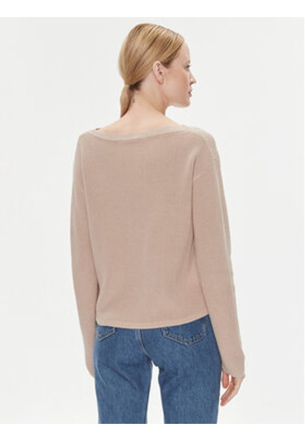 TOMMY HILFIGER - Tommy Hilfiger Sweter WW0WW40345 Beżowy Relaxed Fit. Kolor: beżowy. Materiał: bawełna