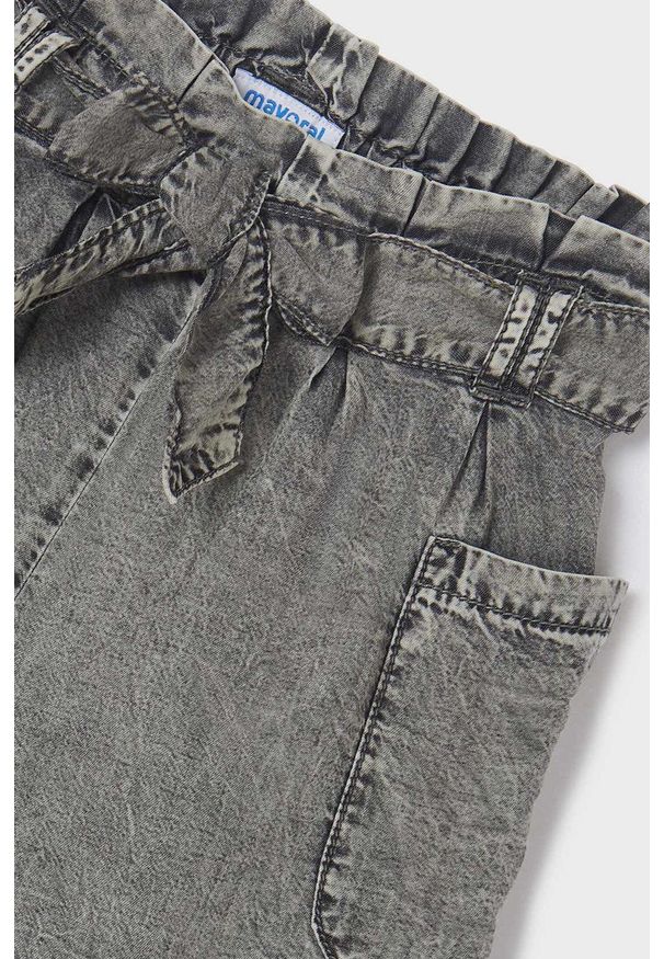Mayoral szorty jeansowe dziecięce kolor szary gładkie. Stan: podwyższony. Kolor: szary. Materiał: jeans. Wzór: gładki