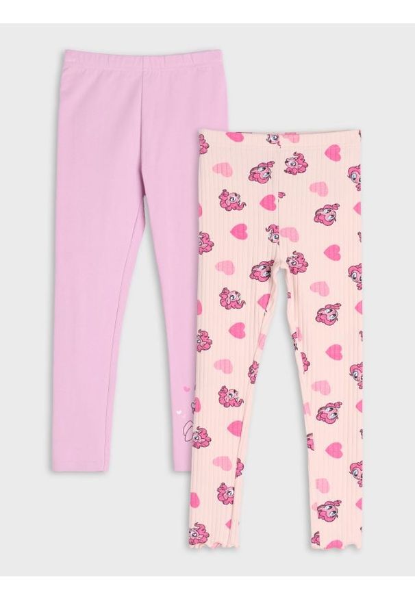 Sinsay - Legginsy My Little Pony 2 pack - fioletowy. Kolor: fioletowy. Materiał: bawełna, elastan. Wzór: nadruk