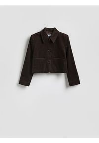 Reserved - Sztruksowa marynarka - ciemnobrązowy. Kolor: brązowy. Materiał: sztruks. Długość: krótkie #1