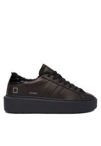D.A.T.E. Sneakersy Hill Low Fur Platform W431-HPF-MN Czarny. Kolor: czarny. Materiał: skóra. Obcas: na platformie