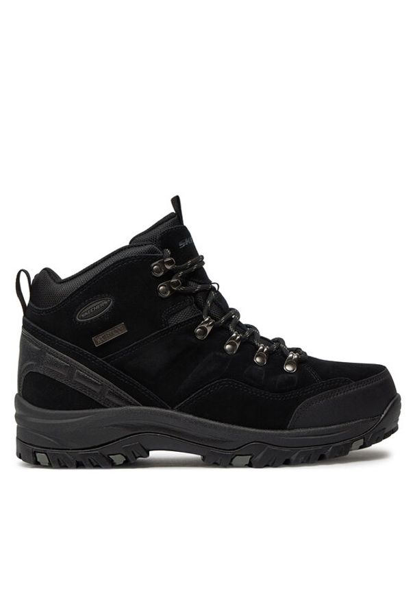 skechers - Skechers Trapery Pelmo 64869/BLK Czarny. Kolor: czarny. Materiał: zamsz, skóra