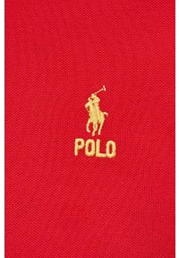 Polo Ralph Lauren polo bawełniane kolor czerwony gładki. Typ kołnierza: polo. Kolor: czerwony. Materiał: bawełna. Długość: krótkie. Wzór: gładki #5