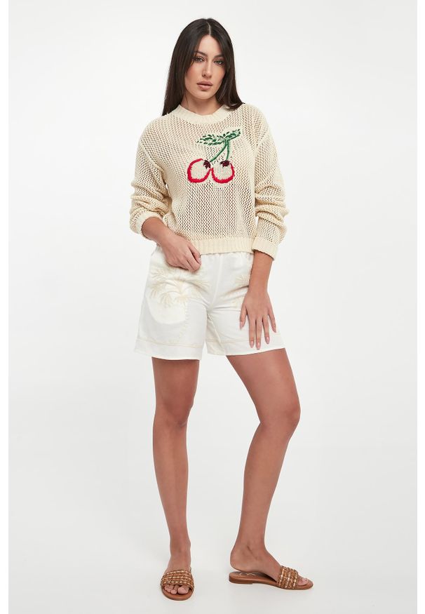 Twinset Milano - Sweter damski ażurowy TWINSET. Wzór: ażurowy