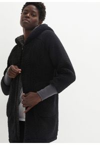 bonprix - Bluza rozpinana z polaru baranka. Kolor: czarny. Materiał: polar. Długość: długie #1