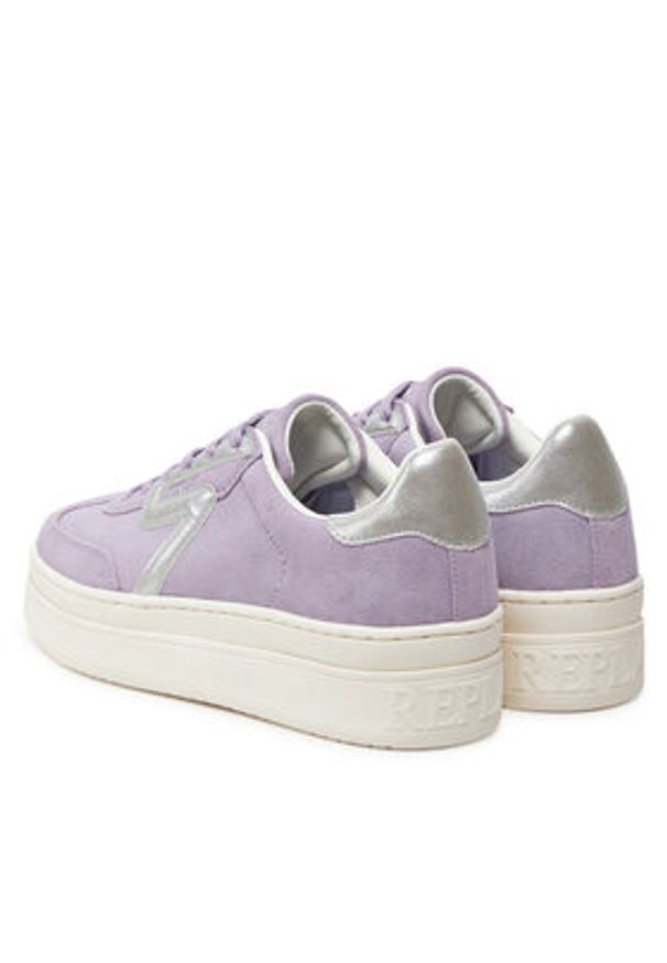 Replay - REPLAY Sneakersy GWZ6O .000.C0004L Fioletowy. Kolor: fioletowy. Materiał: skóra