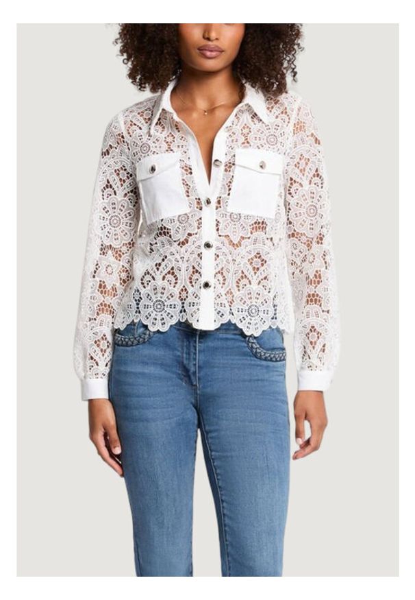 Morgan De Toi Bluzka 251-CIVI Biały Casual Fit. Okazja: na co dzień. Kolor: biały. Styl: casual