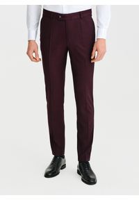 Pako Lorente - PAKO LORENTE - Bordowe spodnie ganiturowe. Kolor: czerwony. Materiał: poliester, wiskoza, elastan. Wzór: gładki. Sezon: wiosna, lato #1