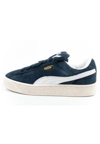 Buty sneakersy damskie Puma Suede XL Hairy skóra modne granatowe. Kolor: niebieski. Materiał: skóra. Model: Puma Suede