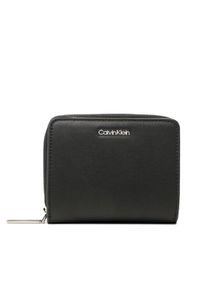 Calvin Klein Mały Portfel Damski Ck Must Z/A Walle W/Flap Md K60K610300 Czarny. Kolor: czarny. Materiał: skóra