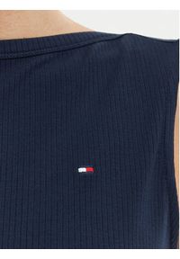 TOMMY HILFIGER - Tommy Hilfiger Top WW0WW47807 Granatowy Slim Fit. Kolor: niebieski. Materiał: wiskoza #4
