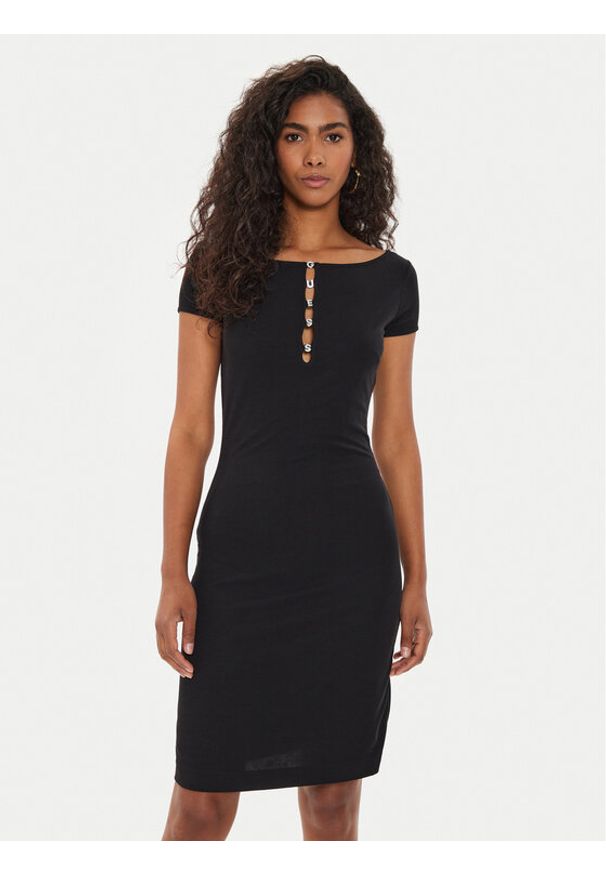 Guess Sukienka codzienna W4YK13 KAQL2 Czarny Regular Fit. Okazja: na co dzień. Kolor: czarny. Typ sukienki: proste. Styl: casual