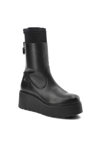 Czarne Botki Maciejka Skórzane Buty Damskie. Okazja: na co dzień. Zapięcie: zamek. Kolor: czarny. Materiał: skóra. Szerokość cholewki: normalna. Styl: casual