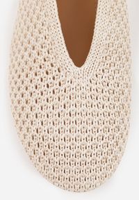 Renee - Beżowe Balerinki VICES z Plecioną Cholewką Mahala. Okazja: na co dzień. Kolor: beżowy. Szerokość cholewki: normalna. Styl: boho, casual, elegancki #9