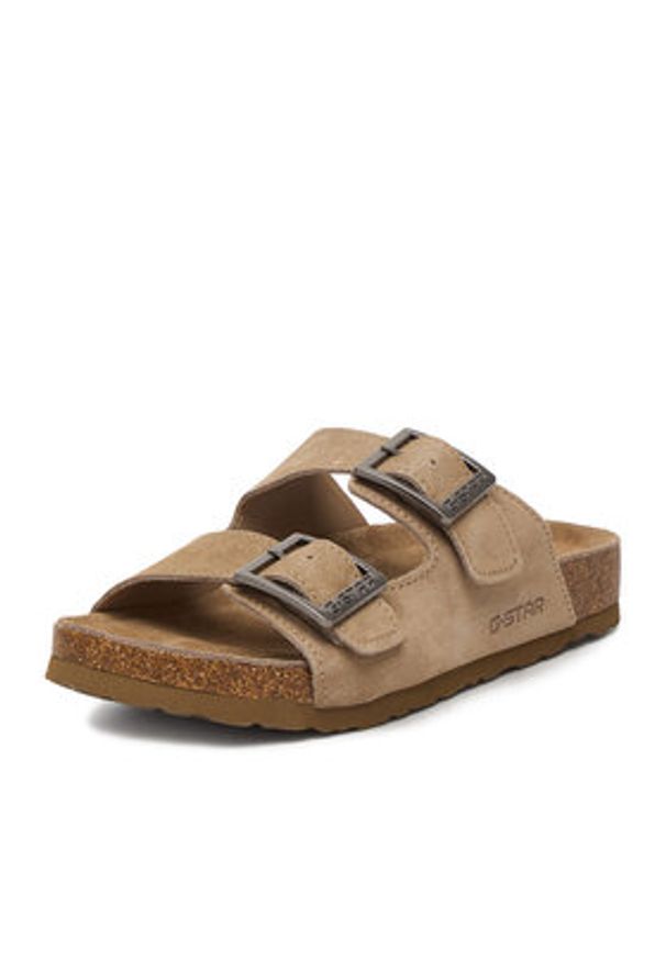 G-Star RAW - G-Star Raw Klapki CWB-WS-1128-50-S Beżowy. Kolor: beżowy. Materiał: skóra, zamsz