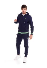 LEONE 1947 APPAREL - Welcome Back Męski dres z kapturem i zamkiem. Kolor: niebieski. Materiał: dresówka. Sport: fitness