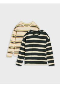 Sinsay - Koszulki oversize z długimi rękawami 2 pack - zielony. Kolor: zielony. Długość rękawa: długi rękaw. Długość: długie #1