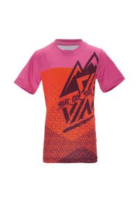 Koszulka rowerowa dziecięca Silvini Jersey Denni CD2283. Kolor: różowy, pomarańczowy, wielokolorowy. Materiał: jersey