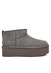 Ugg Śniegowce W Classic Ultra Mini Platform 1135092 Szary. Kolor: szary. Materiał: skóra, zamsz. Obcas: na platformie #1