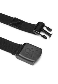 Calvin Klein Jeans Pasek Męski Logo Plaque Webbing Belt K50K510160 Czarny. Kolor: czarny. Materiał: materiał